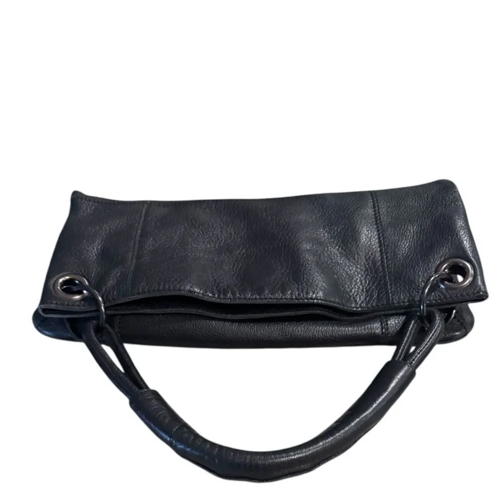 BOTTEGA VENETA Black Leather One Shoulder HoboTote Bag Auth